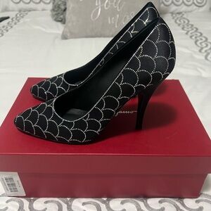 New Ferragamo heels. 10.5cm, rhinestones, limited edition. Size 8.5b